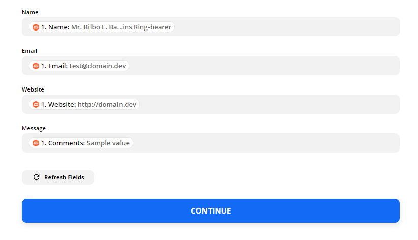 Map Fields to Columns