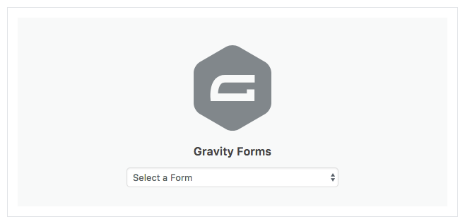Default state of Gravity Forms block