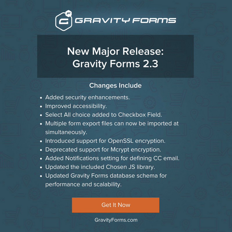 Gravity Forms 2.3 Release Announcement