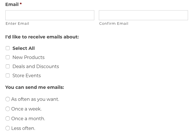 An email subscription form.