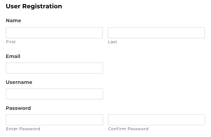 A user registration form.