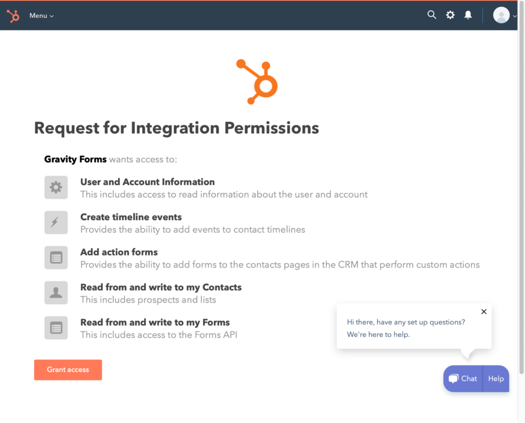 Gravity_Forms_create_HubSpot_Account_1020_Permisions