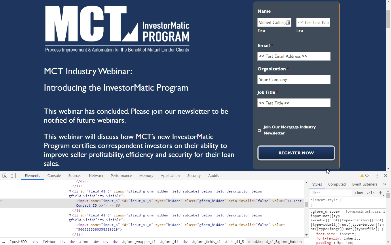 MCT Webinar Introducing New InvestorMatic Program – Mortgage Capital Trading MCT Desktop screenshot
