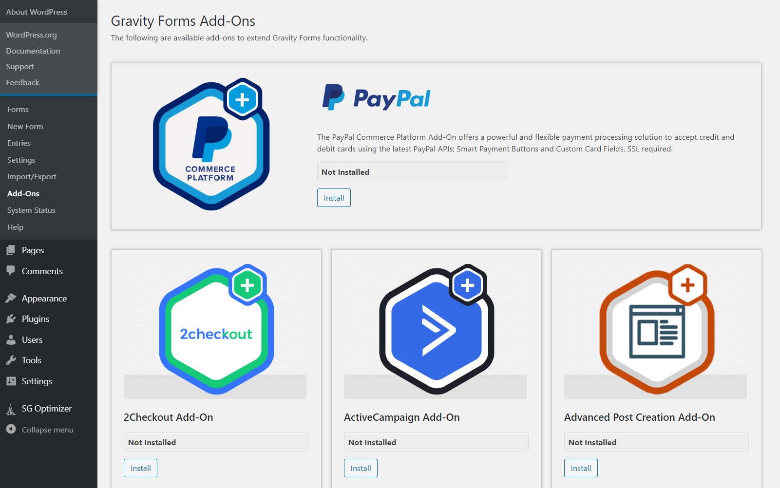 Gravity Forms Add-Ons