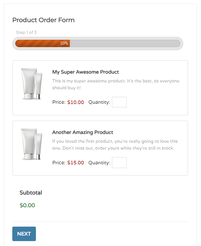 Gravity Forms Payment Form