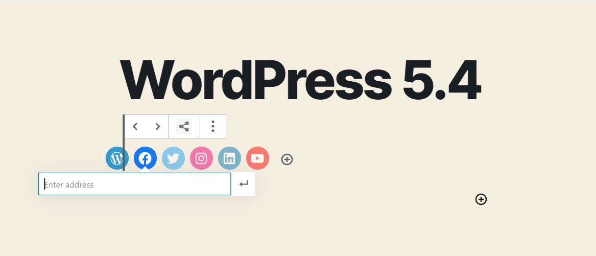 WordPress 5.4 Social Icons