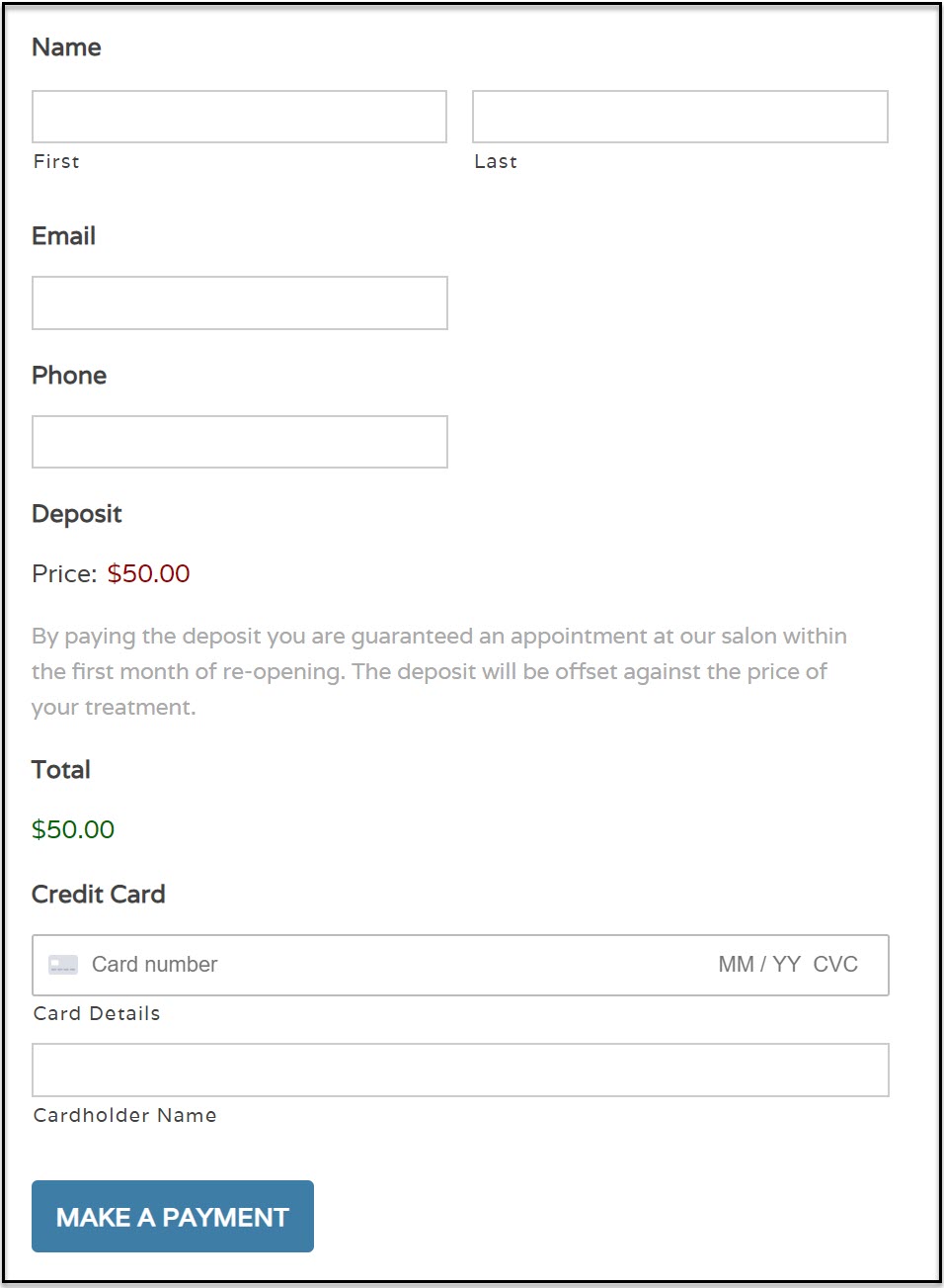 Payment Form - Secure Future Work