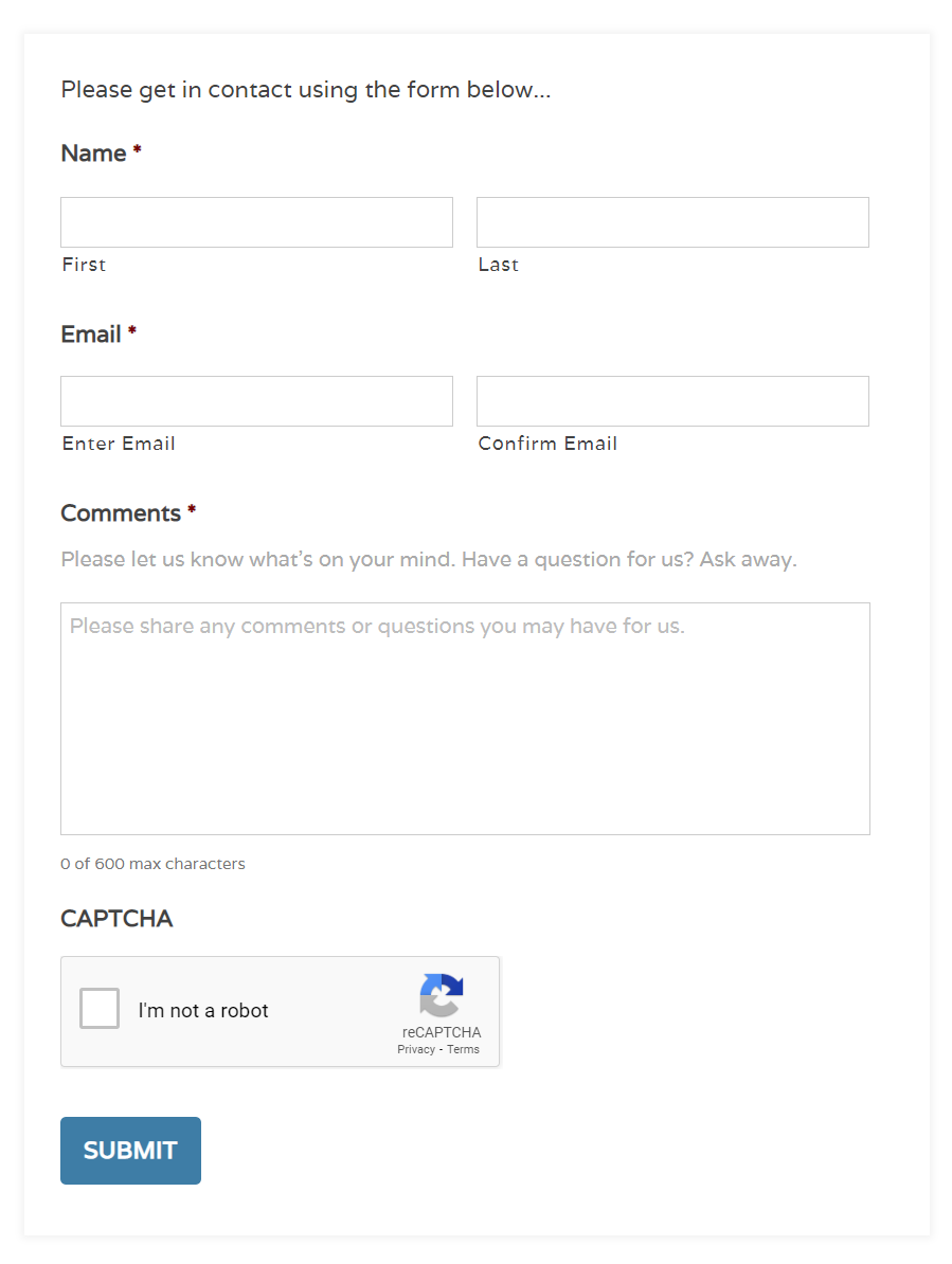 Nonprofit Website - Contact Form