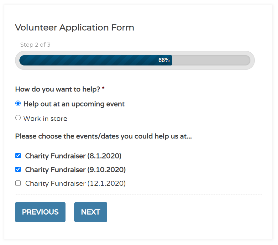 Nonprofit Website - Volunteer Application Form