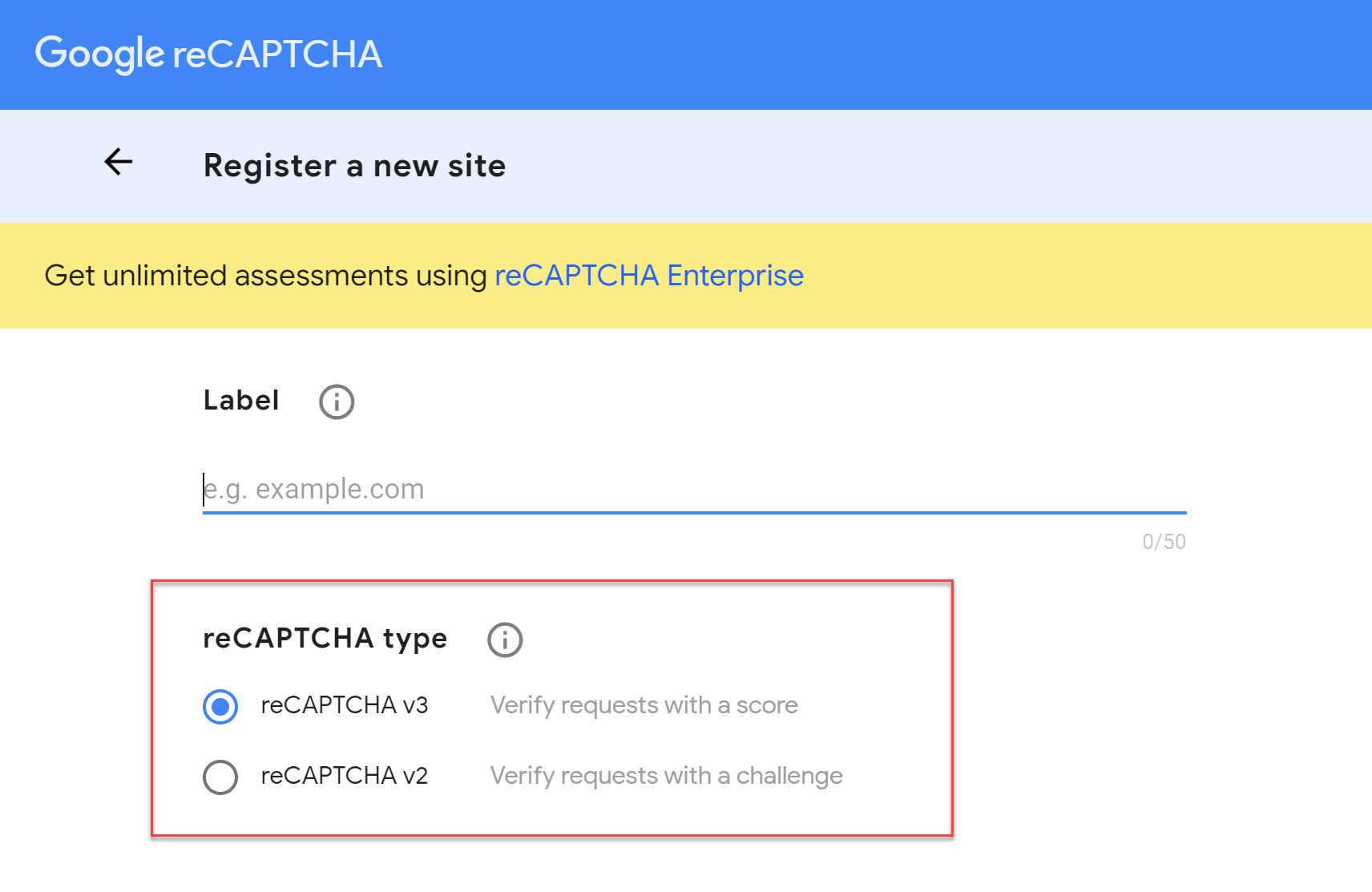 Google reCAPTCHA V3 Keys