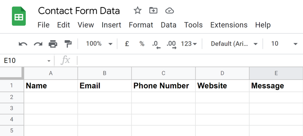 Contact Form Data