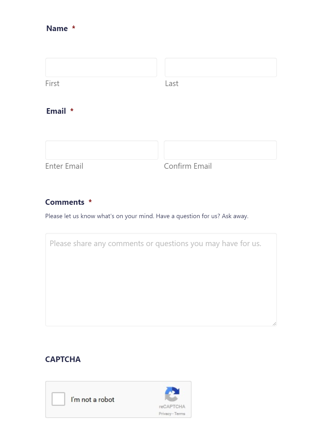 Contact Form Fields