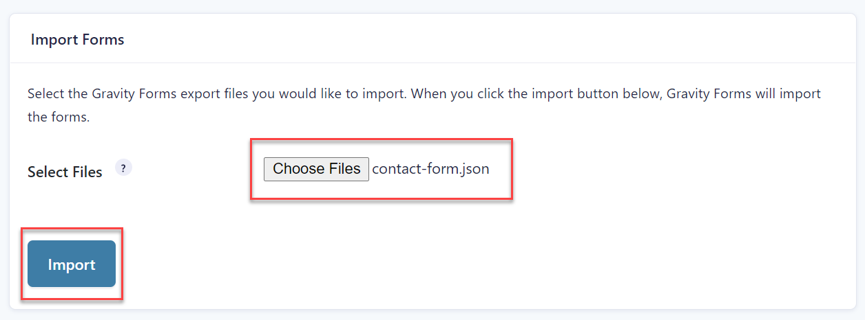 Import Contact Form