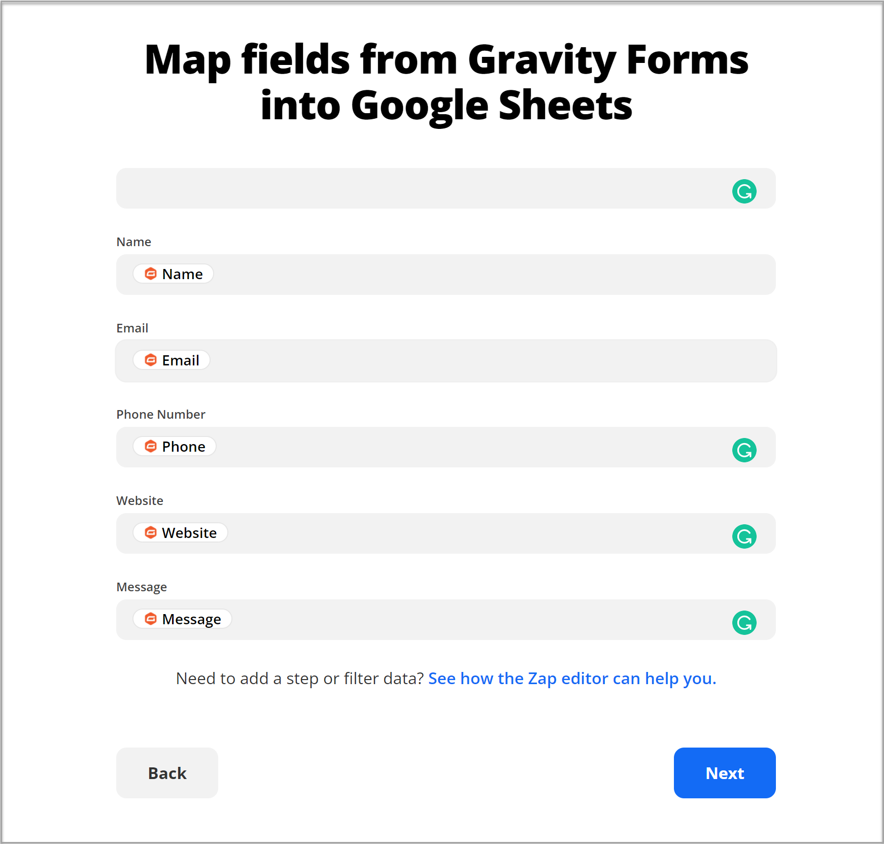 Map fields