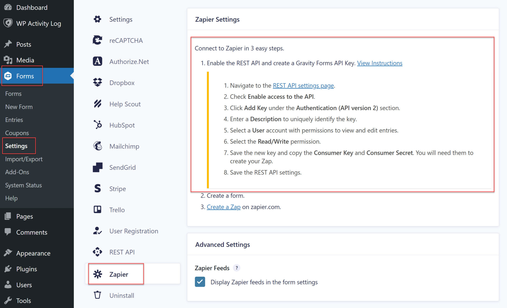 Gravity Forms to Google Sheets Using Zapier Integration