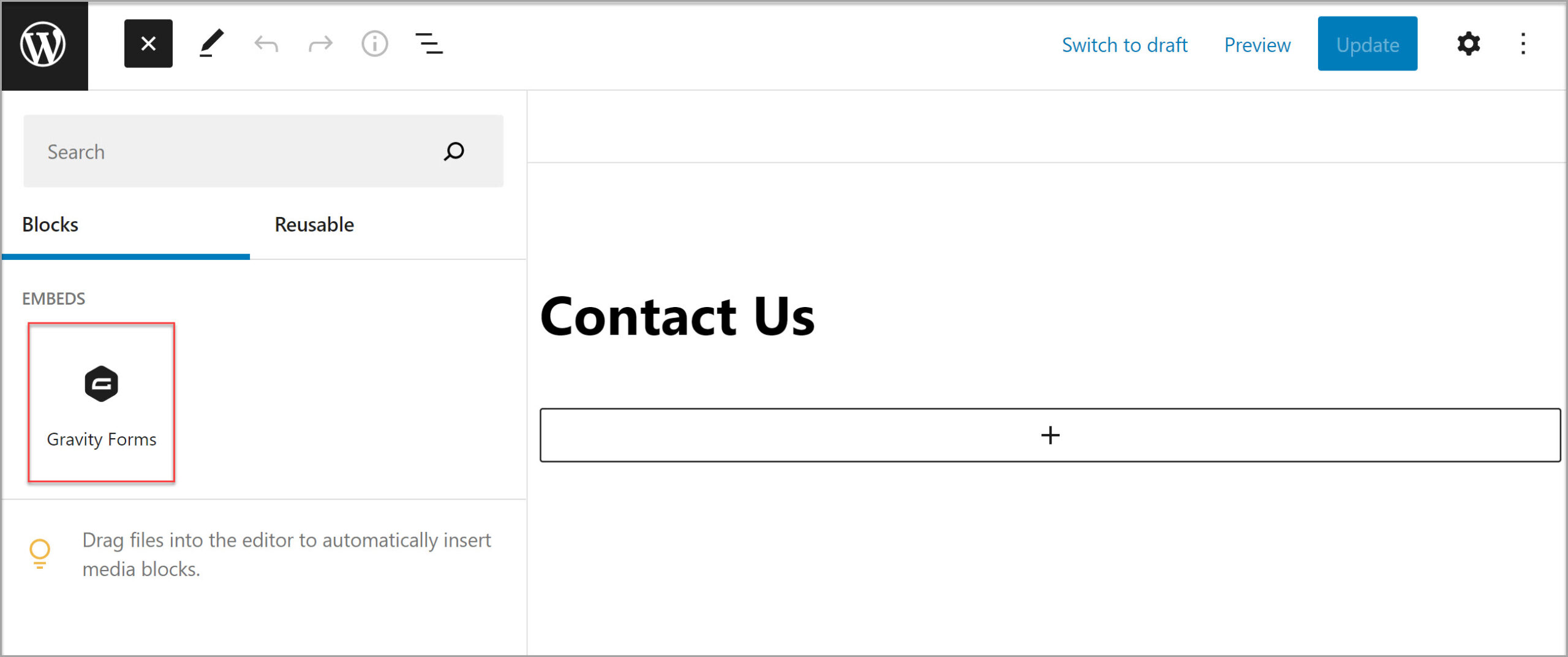 Embed a form in WordPress