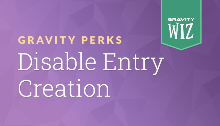 Disable Entry Creation