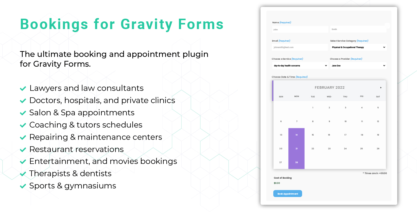 Bookings For Gravity Forms