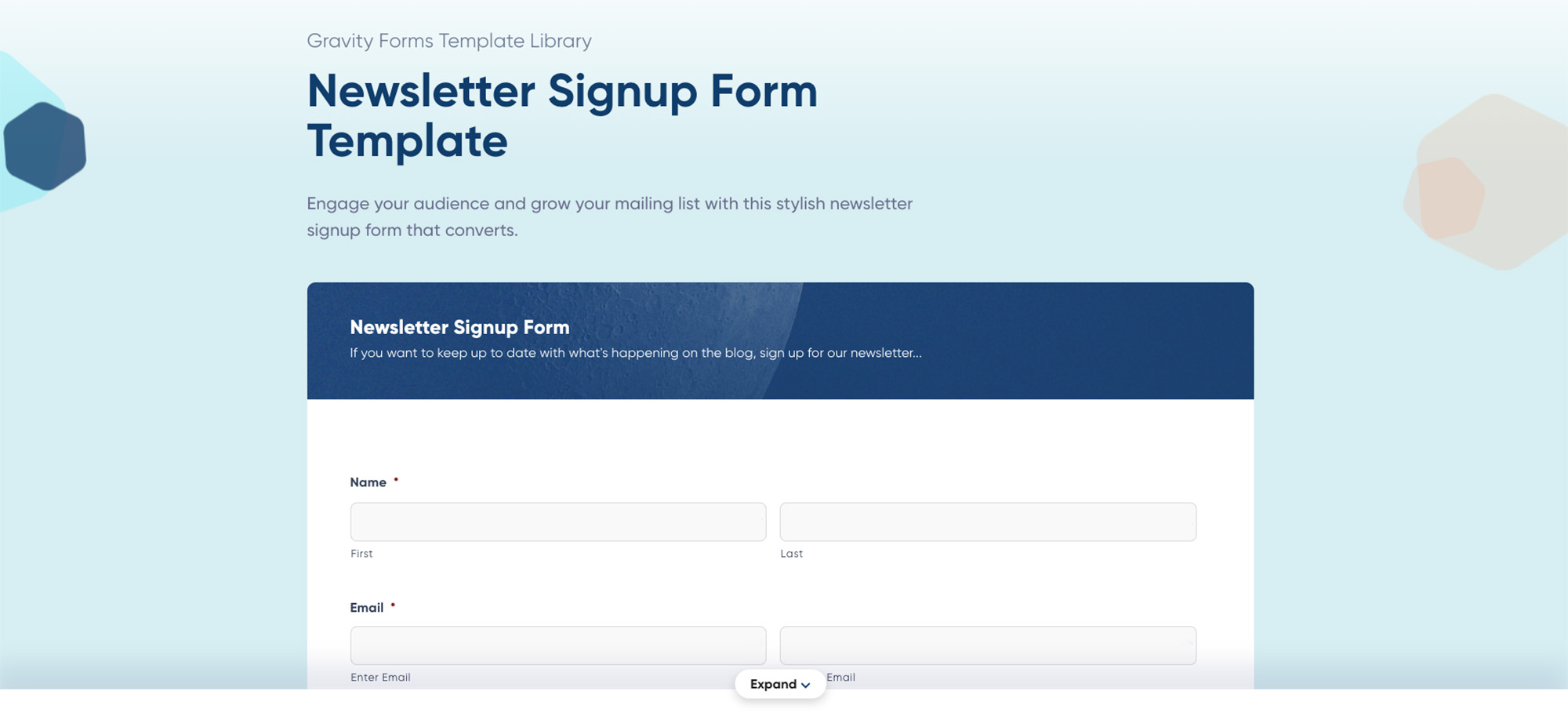 Newsletter signup form