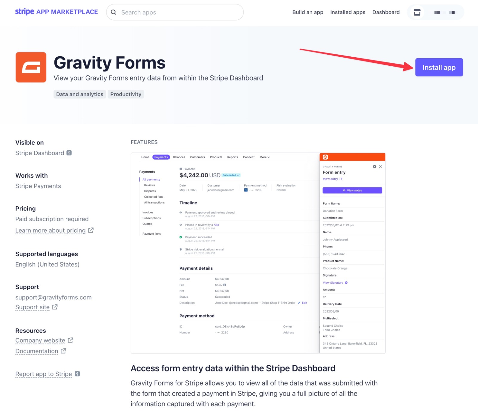 How to install the Gravity Forms Stripe app