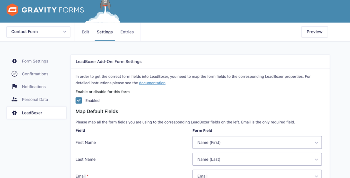 LeadBoxer for Gravity Forms