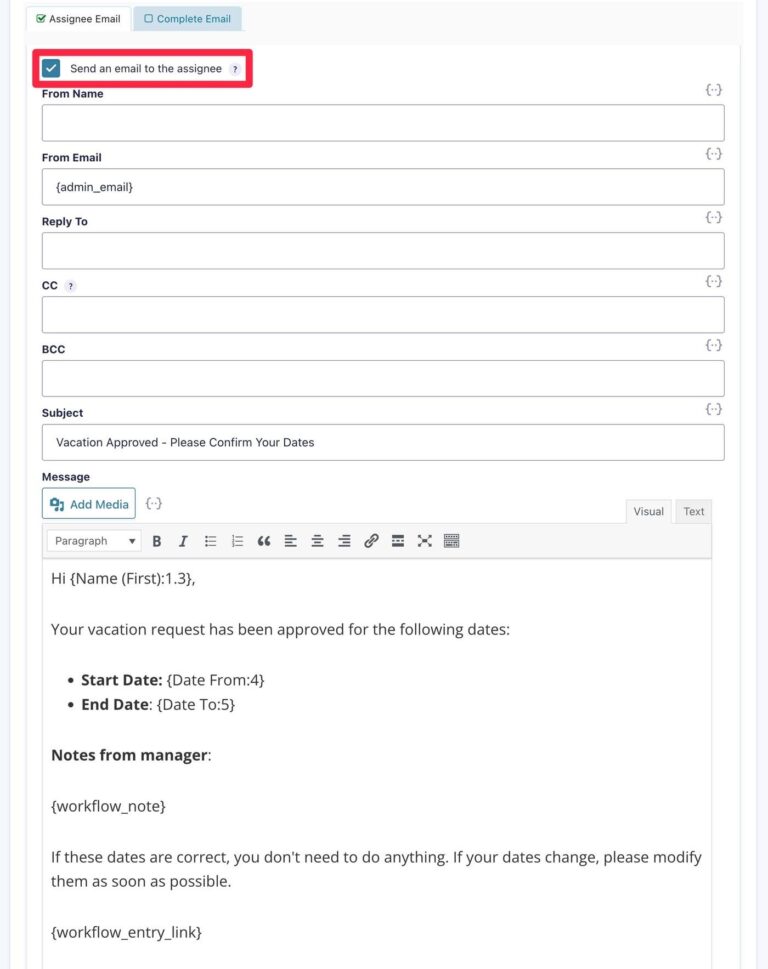 How to Create a Vacation Request Form and Process with Gravity Flow