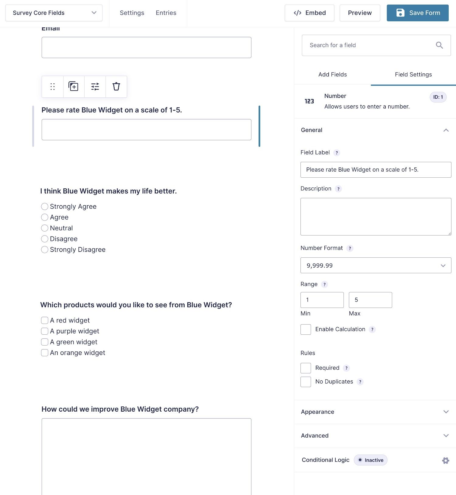How to create a survey in WordPress using Gravity Forms fields