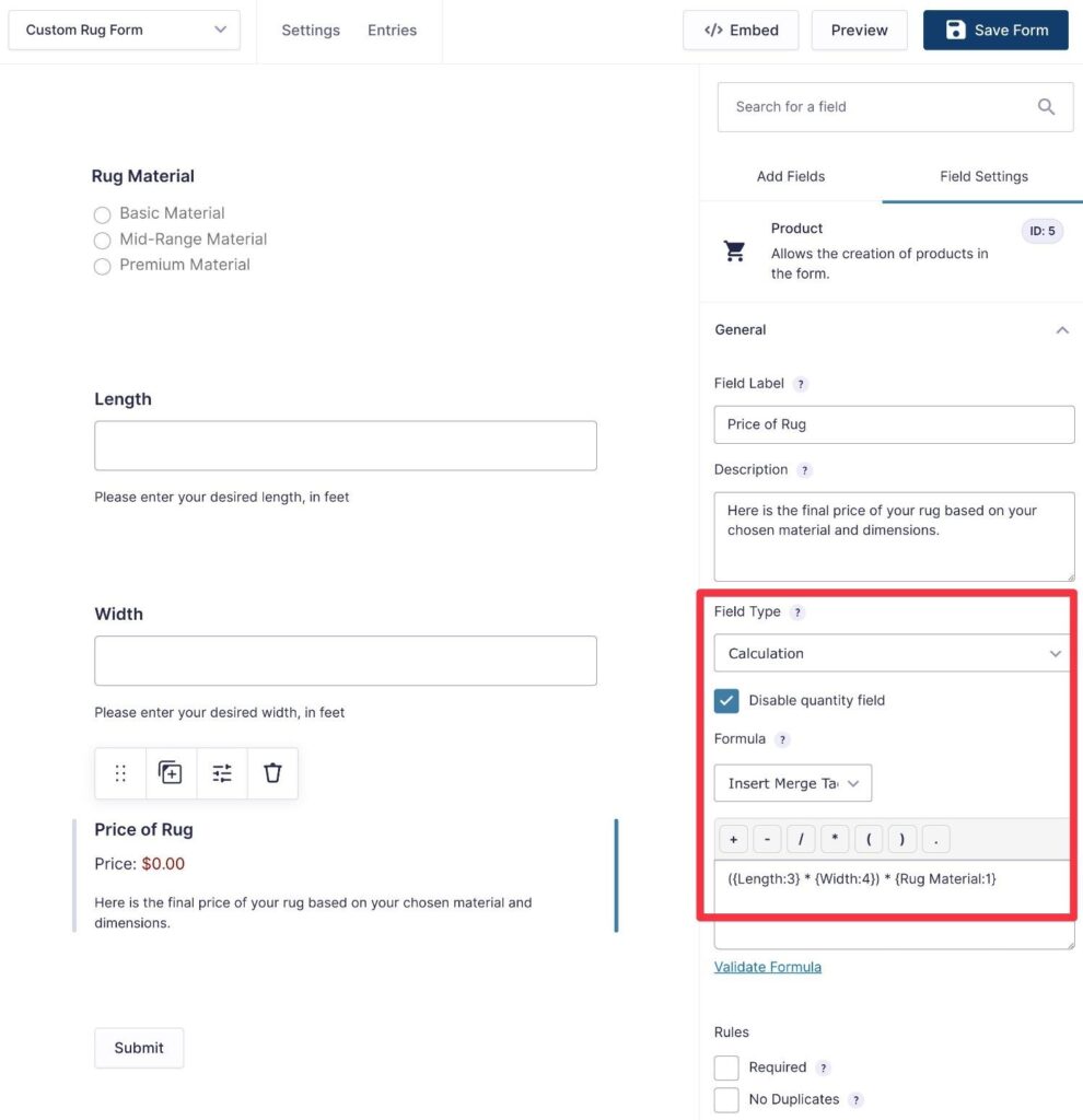 Gravity Forms Calculations Tutorial