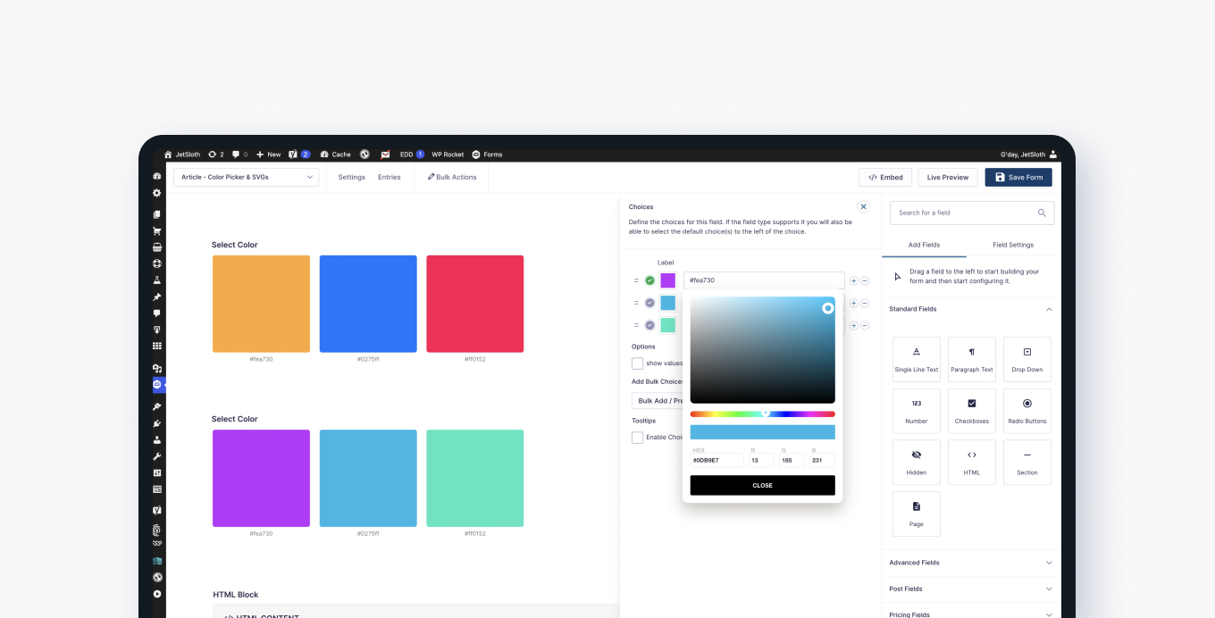 Gravity Forms Color Picker - Gravity Forms
