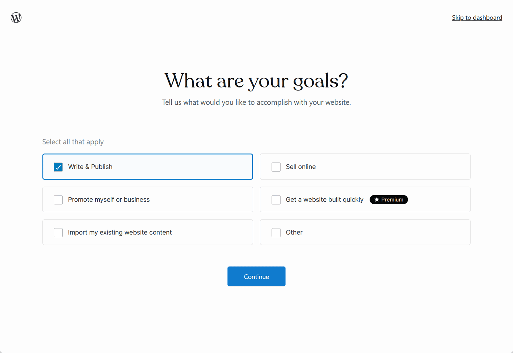WordPress.com Goals