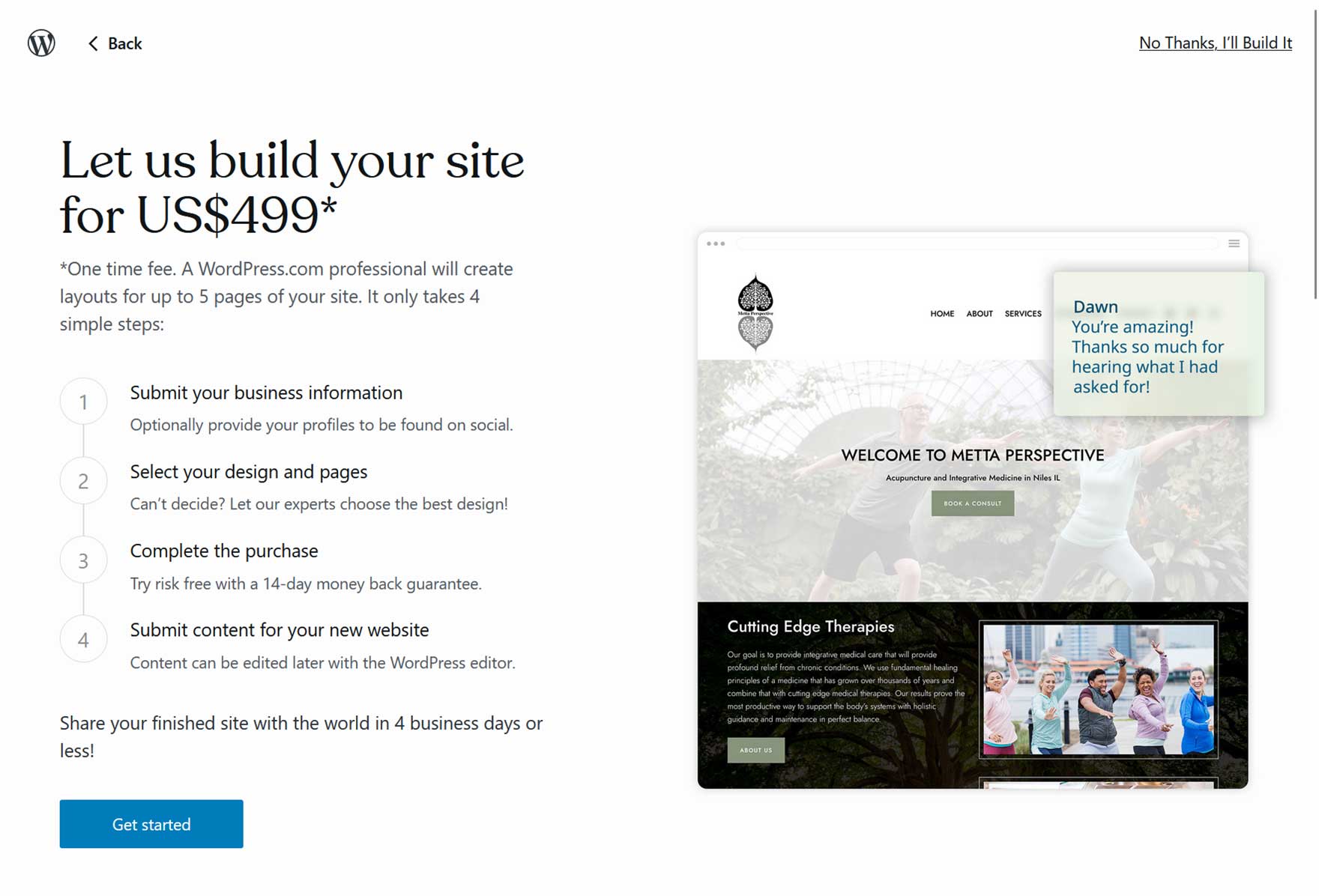 WordPress.com Site Building Service