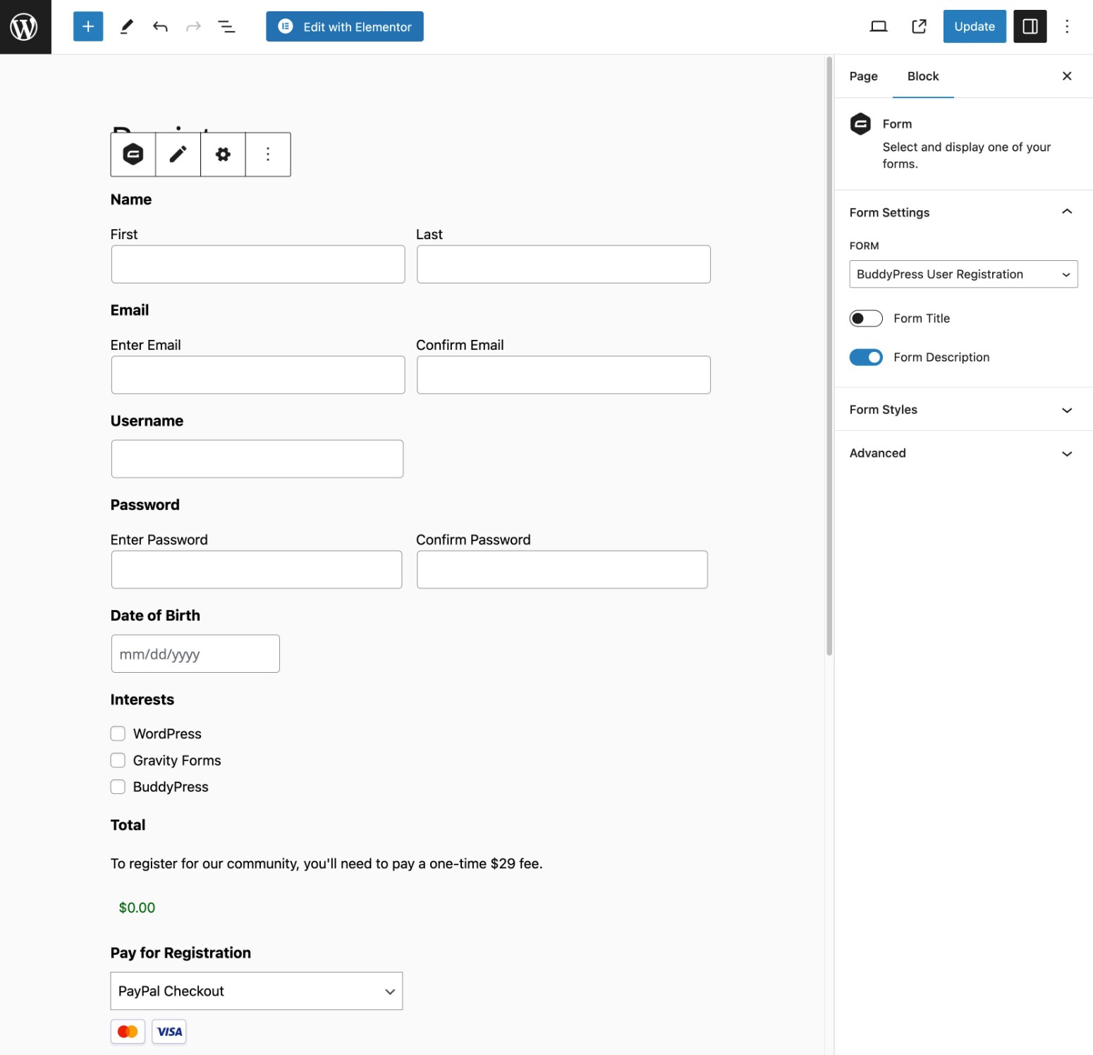 Embed your custom Gravity Forms BuddyPress registration form