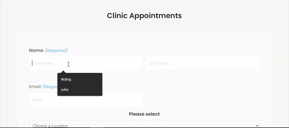 Appointment Booking Form