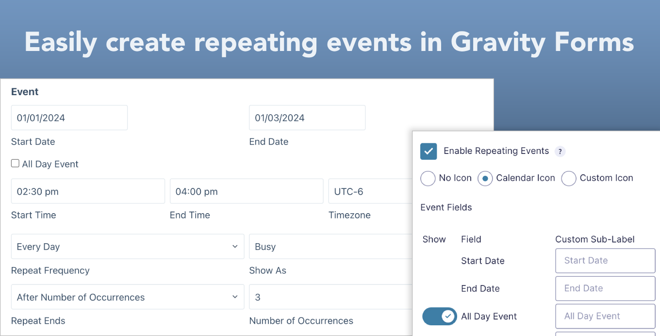 Gravity Forms Event Field (free)