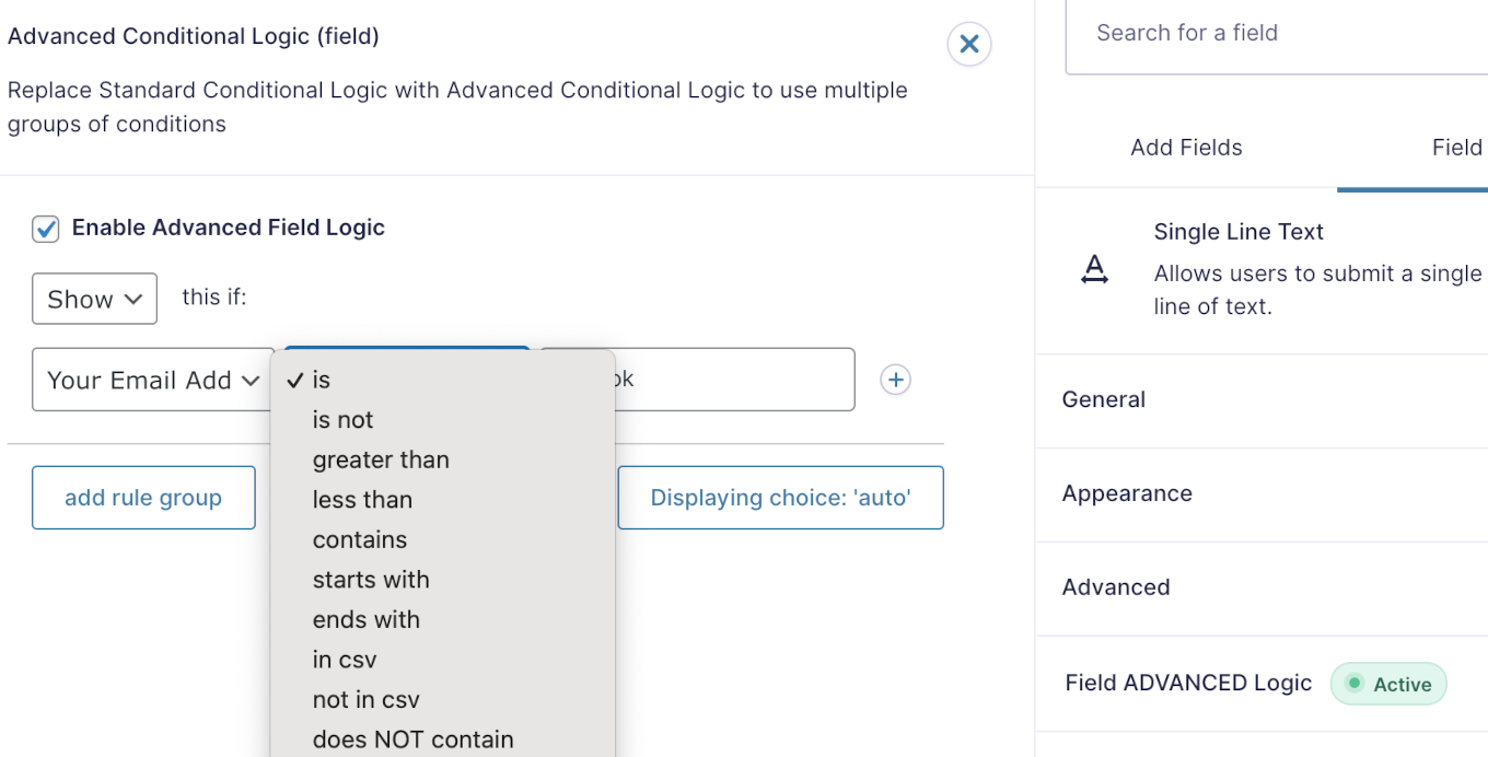 Advanced Conditional Logic