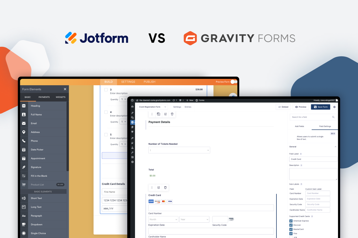 Jotform vs Gravity Forms
