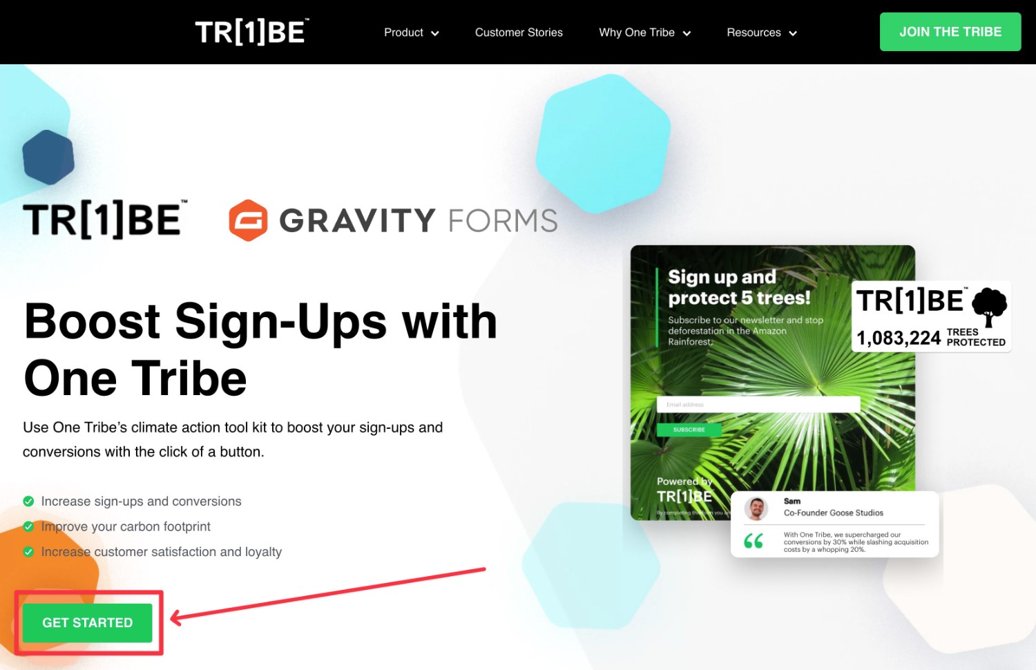 Sign up for One Tribe account