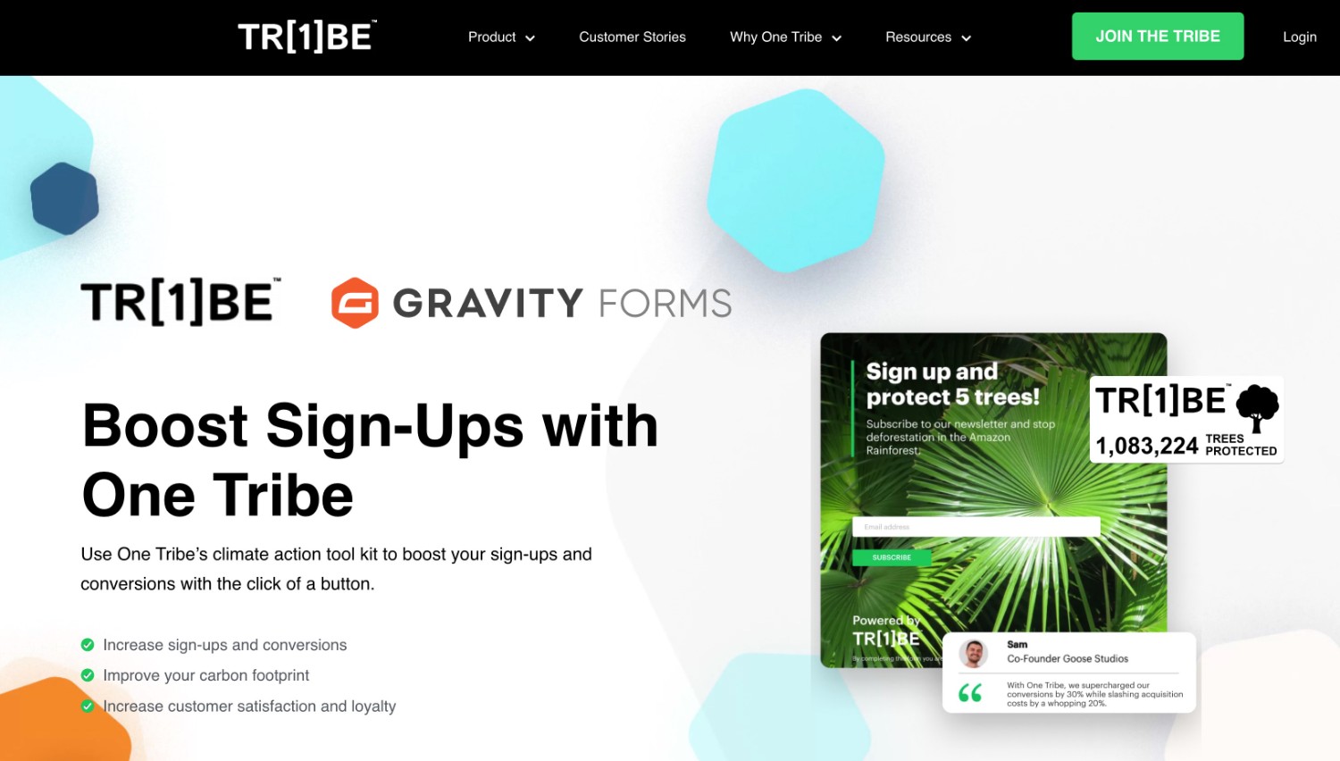 One Tribe Gravity Forms integration