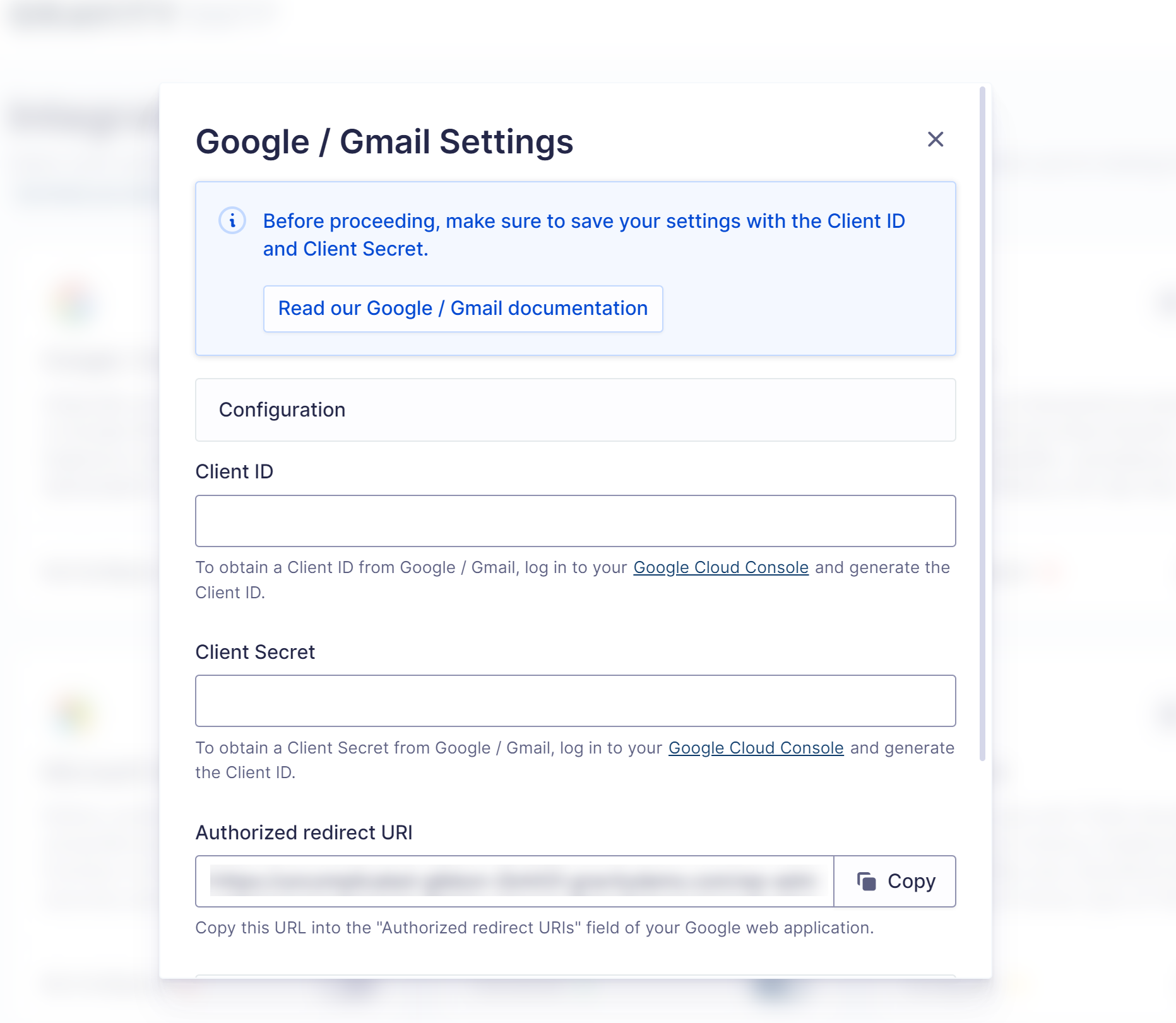 Google Gmail Settings