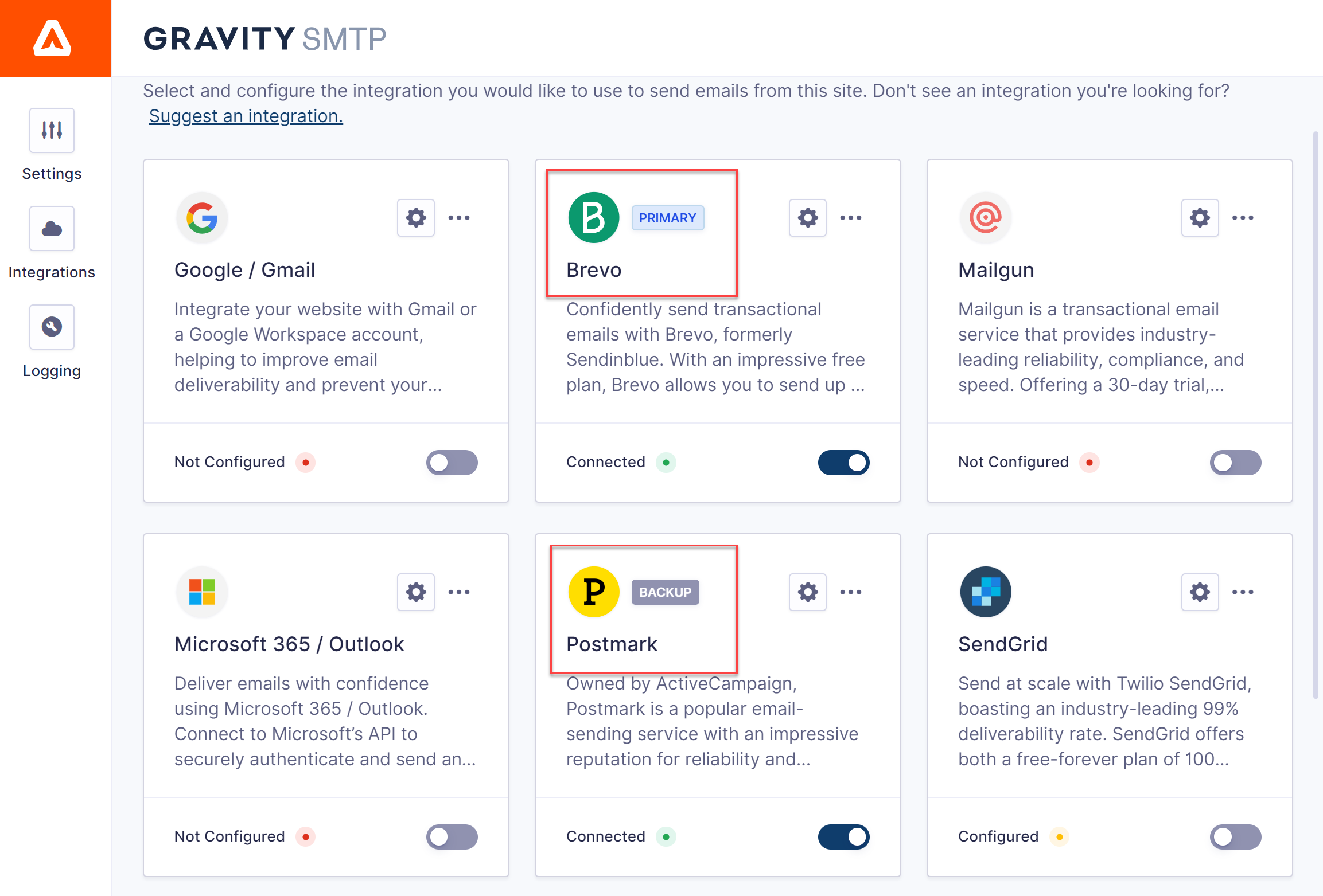 Primary and Backup Connections