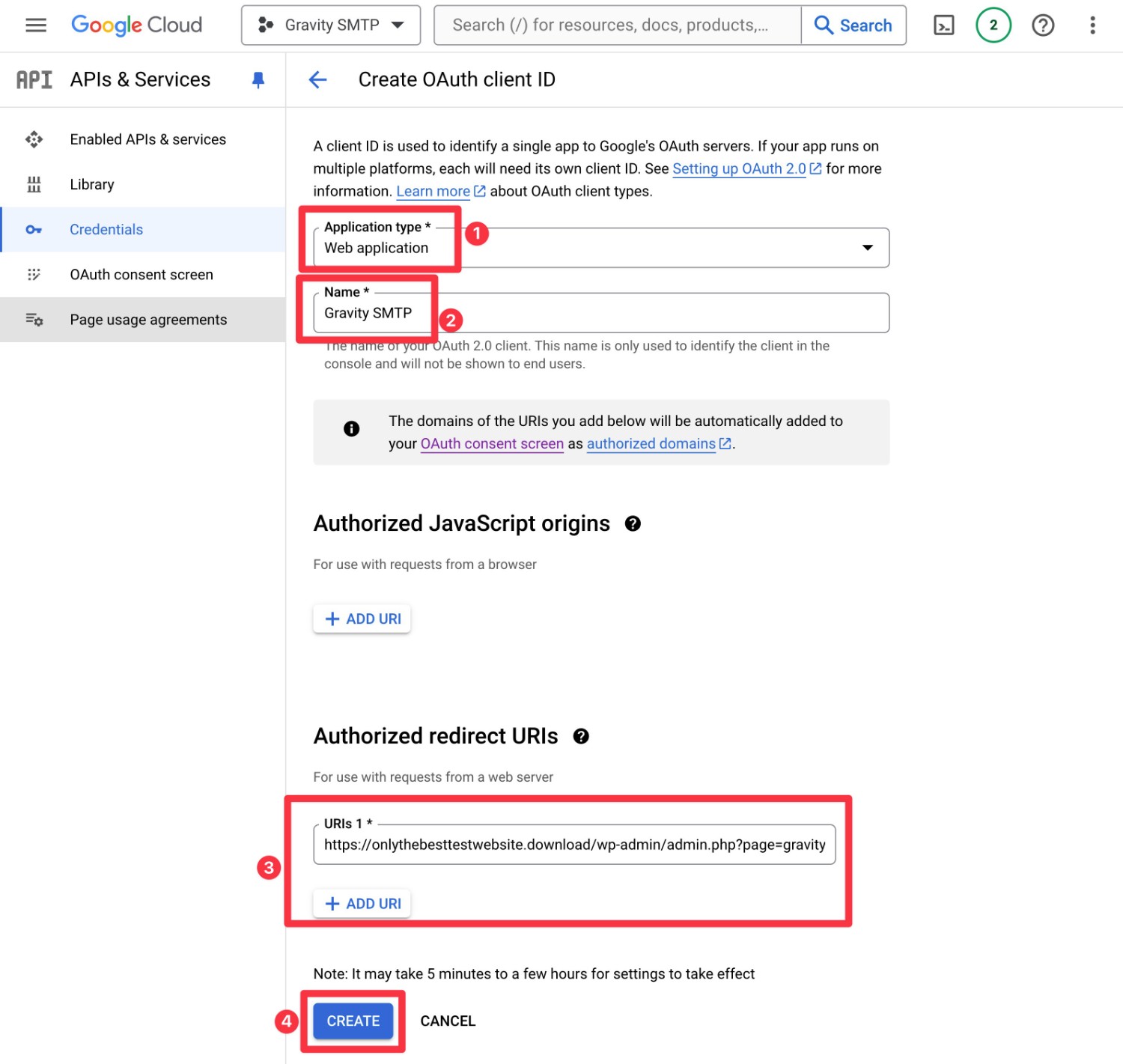 Configure your credentials