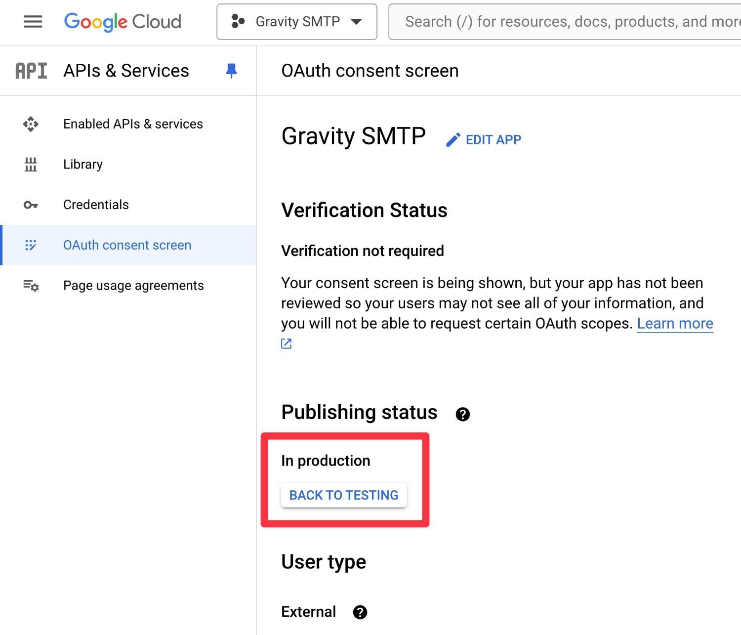 Verify that your app is in product