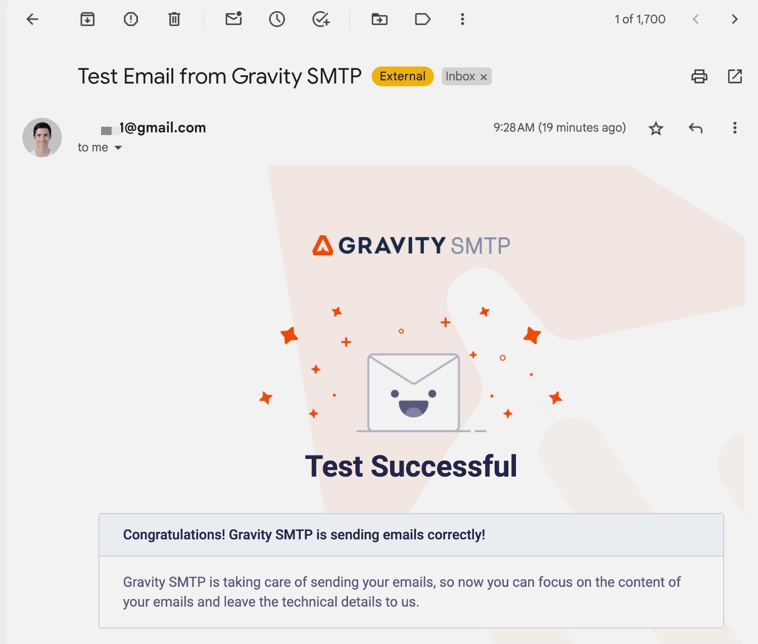 Verify your test email