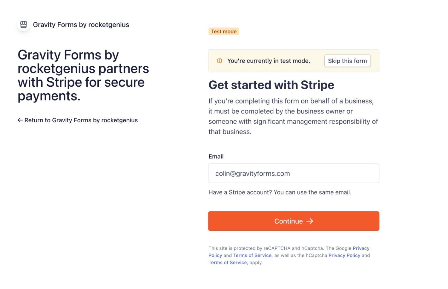 Stripe login