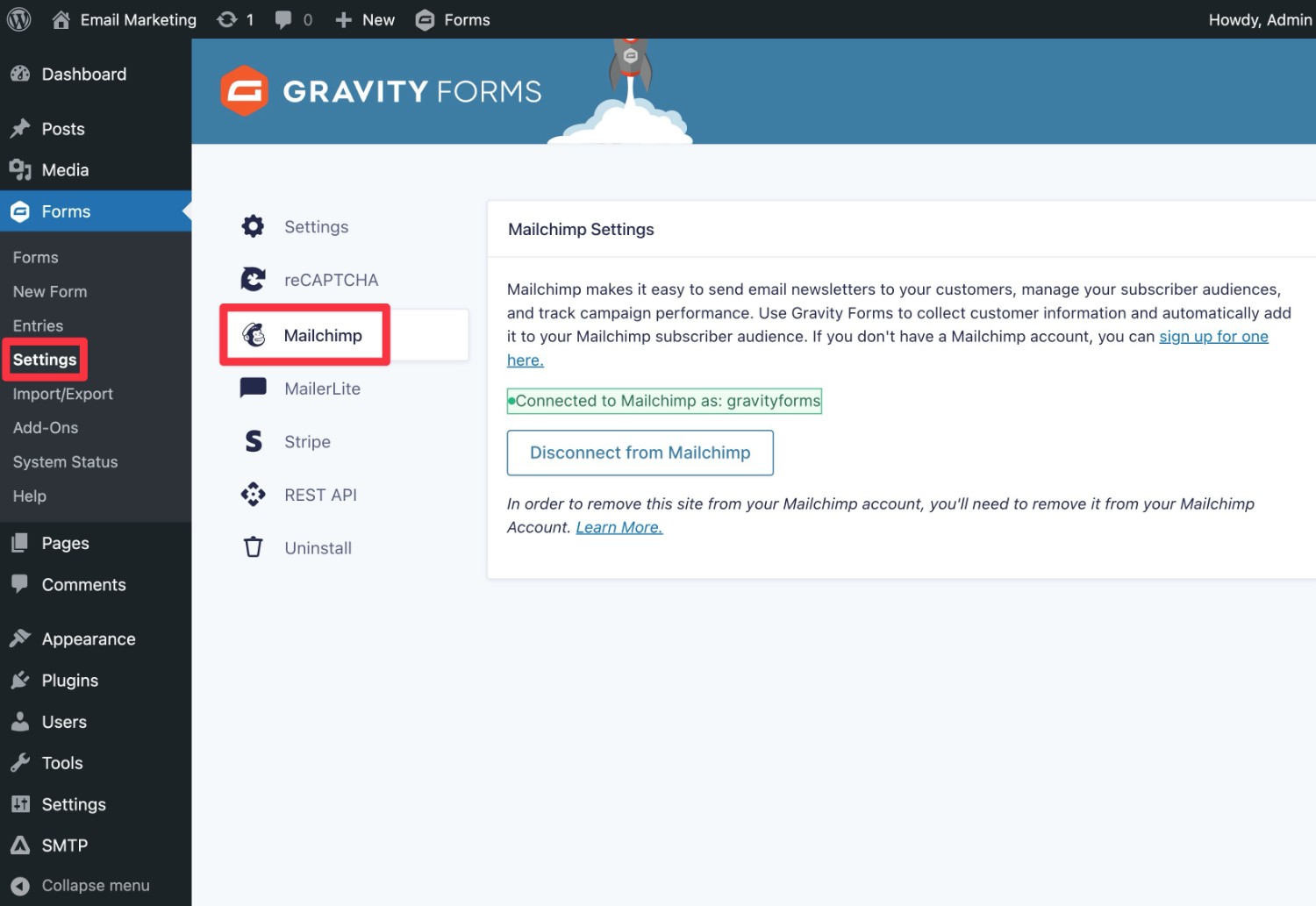 Connect Gravity Forms to Mailchimp