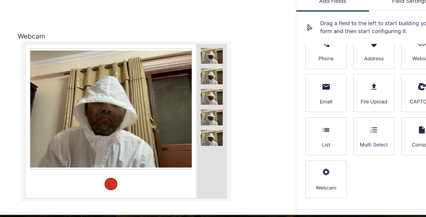 Webcam for Gravity Forms