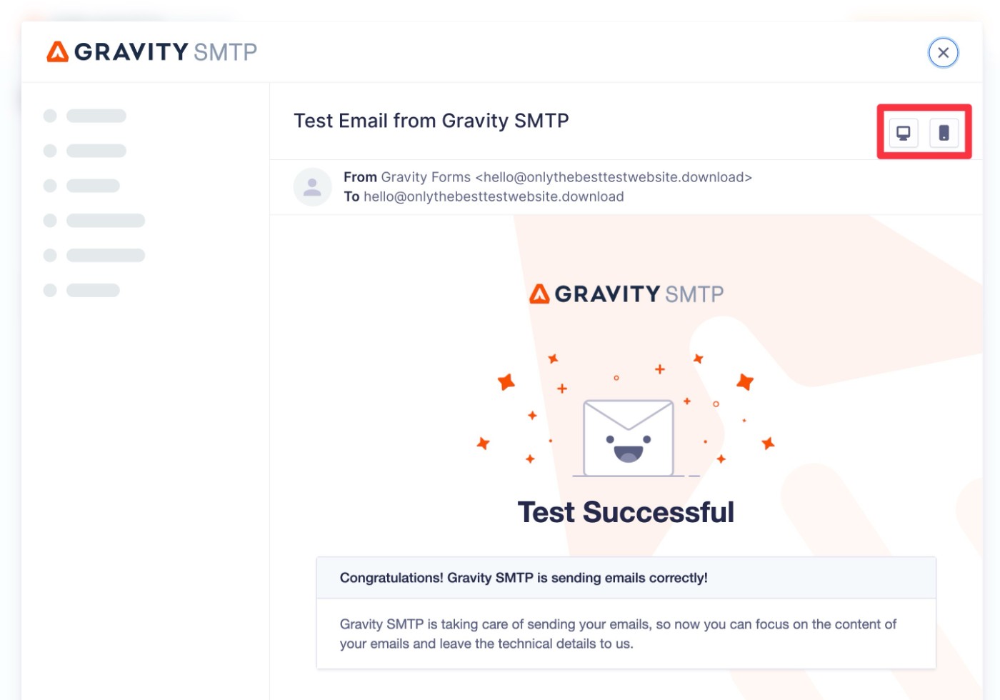 Gravity SMTP email content log