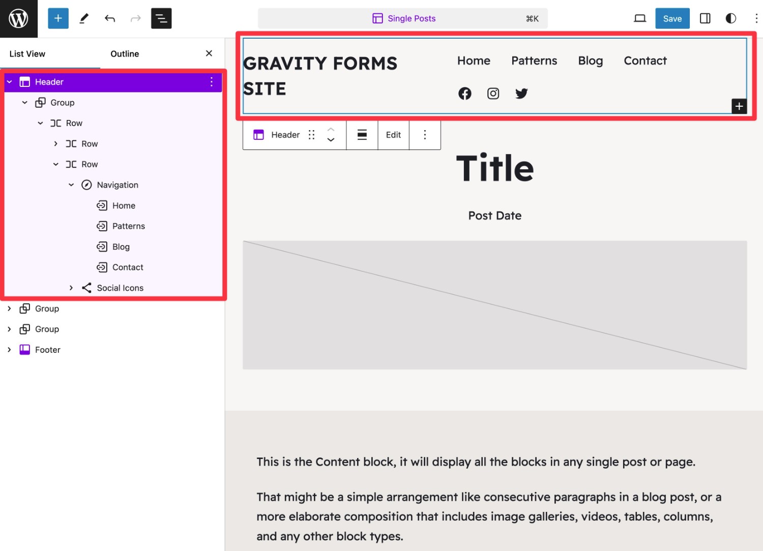 How to edit WordPress template parts