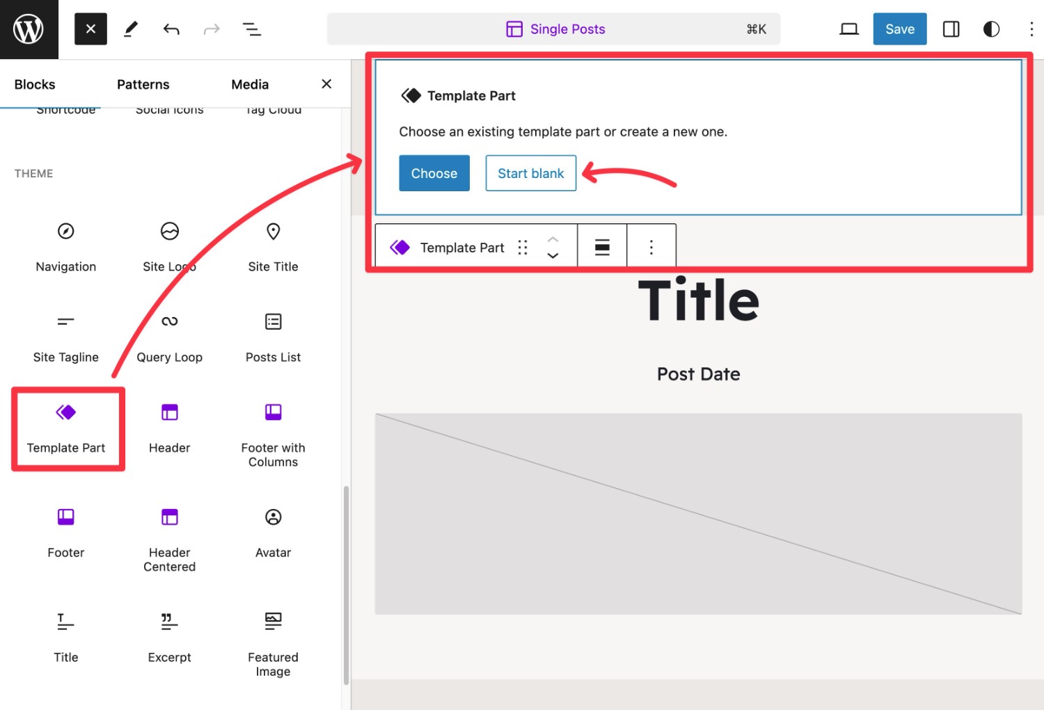 How to create a custom template part in WordPress