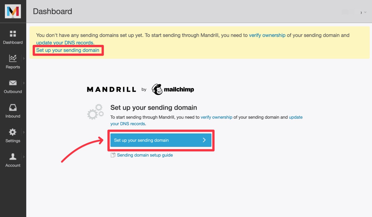 Add your domain name to Mailchimp